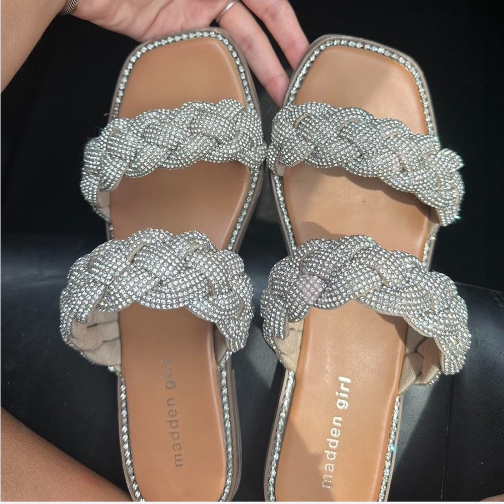 Madden Girl silver braided sandals